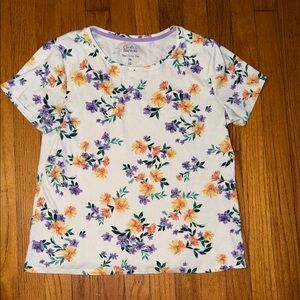 Croft & Borrow Floral Short Sleeve Tee - Petite Medium